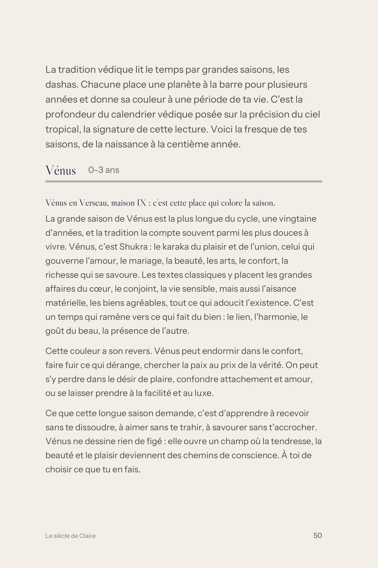Une page réelle de l'intérieur du livre Le siècle
